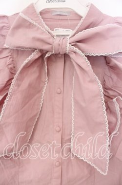 画像2: axes femme POETIQUE / 配色ピコレースボウタイブラウス M ピンク O-25-11-18-024-AX-BL-OW-OS