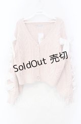 axes femme POETIQUE / レースアップモールニットカーディガン M ピンク O-25-11-18-025-AX-TO-OW-OS