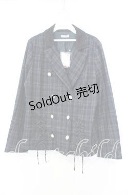 画像1: axes femme POETIQUE / Ｗレースアップテーラージャケット M グリーン O-25-11-18-026-AX-JA-OW-OS