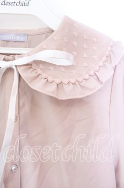 画像2: axes femme POETIQUE / ハートチュールビッグ襟ブラウス M ピンク O-25-11-18-027-AX-BL-OW-OS