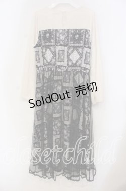 画像3: axes femme POETIQUE / パッチワーク柄×チュールワンピース M クロ O-25-11-18-003-AX-OP-OW-ZT262