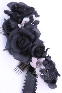 画像1: ALICE and the PIRATES / フューネラルローズコーム  ブラック O-25-11-20-1005-PA-AC-IG-OS