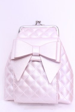 画像1: Fickle Bebe / キルティングリボンポーチ  ピンク O-25-11-20-1040-LO-BG-OW-OS