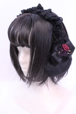 画像1: axes femme / ヘッドドレス風イヤーマフ  クロ O-25-11-20-1042-AX-ZA-OW-OS
