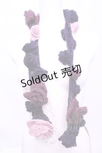 INGEBORG / フラワーニットストール  パープル O-25-11-20-1048-LO-ZA-IG-OS