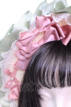 画像2: LOLITAその他 / リボン配色ストローボンネット  ナチュラル O-25-11-20-1054-LO-AC-OW-OS