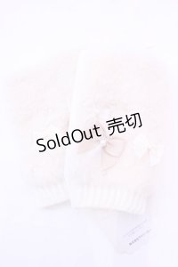 axes femme / アソートリボンファー手袋  キナリ O-25-11-20-1011-AX-ZA-OW-OS