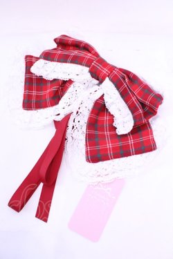 画像1: Chalmiere / タータンチェックマルチリボン  ワイン O-25-11-20-1014-LO-ZA-OW-OS