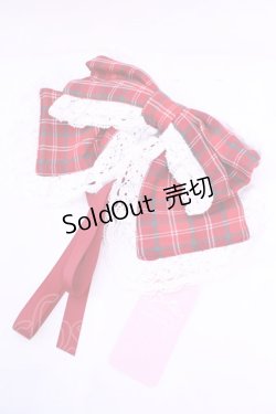 画像1: Chalmiere / タータンチェックマルチリボン  ワイン O-25-11-20-1014-LO-ZA-OW-OS