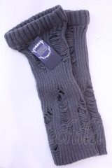 NIBBLE POISON / ダメージニットレッグカバー  グレー O-25-11-20-1017-LO-ZA-OW-OS