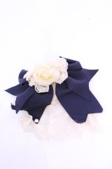 Innocent World / ローズコサージュパールジャボ  オフ×ネイビー O-25-11-20-1019-IW-AC-IG-OS