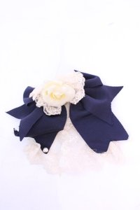 Innocent World / ローズコサージュパールジャボ  オフ×ネイビー O-25-11-20-1019-IW-AC-IG-OS