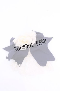 画像1: Innocent World / ローズコサージュパールジャボ  オフ×ネイビー O-25-11-20-1019-IW-AC-IG-OS