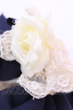 画像2: Innocent World / ローズコサージュパールジャボ  オフ×ネイビー O-25-11-20-1019-IW-AC-IG-OS