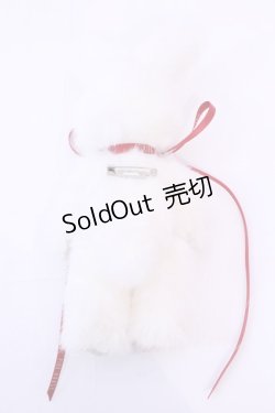 画像2: PINK HOUSE / うさぎさんぬいぐるみブローチ  シロ O-25-11-20-1021-LO-ZA-IG-OS