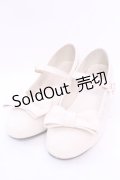 axes femme kawaii / ローヒールリボンパンプス Ｌ アイボリー O-25-11-20-1026-AX-SH-IG-ZT1123Q