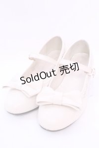 axes femme kawaii / ローヒールリボンパンプス Ｌ アイボリー O-25-11-20-1026-AX-SH-IG-ZT1123Q