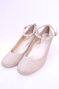 axes femme / ラメグリッターパンプス Ｌ ベージュ O-25-11-20-1027-AX-SH-IG-ZTK002