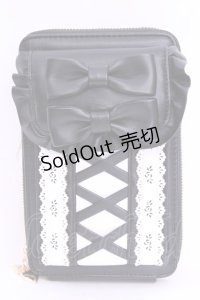 Chalmiere / ガーリーリボンマルチポシェット  クロ×シロ O-25-11-20-1031-LO-BG-OW-ZT1123Q