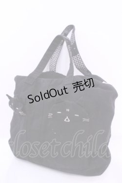 画像1: MINT NeKO / ねこポケットトートバッグ  ブラック O-25-11-20-1032-HN-BG-IG-OS