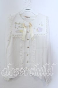 Amavel / Sleeping Sheepスクエアカラーブラウス  オフ×イエロー O-25-11-21-032-CA-BL-IG-OS