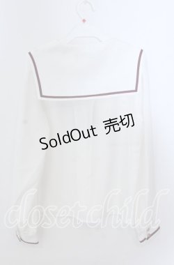 画像2: Amavel / クロスタイ風ブローチブラウス  シロ×ワイン O-25-11-21-034-CA-BL-IG-OS