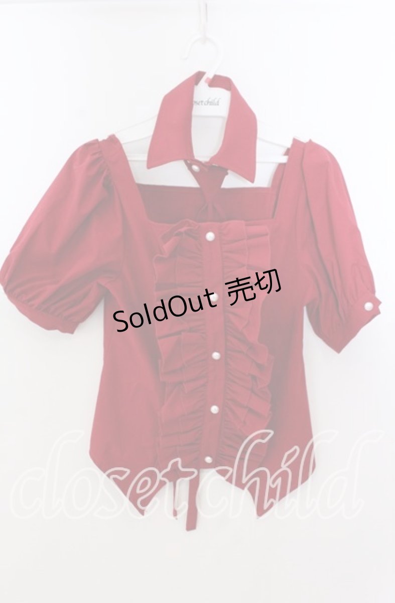 画像1: 【SALE】CATCOCOON / A Doll's House ブラウス(半袖) S レッド O-25-11-21-035-LO-BL-OW-ZT272 (1)