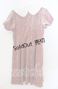 画像2: Secret Honey / ラメ星座柄ベロアワンピース  ピンク O-25-11-21-040-CA-OP-IG-OS