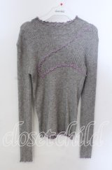 merry jenny / ランダムメロウリブニット  グレー O-25-11-21-042-LO-TO-IG-OS