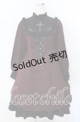 Amavel / L'Ange Dechu フィット＆フレアワンピース  ワイン×クロ O-25-11-21-004-CA-OP-IG-OS