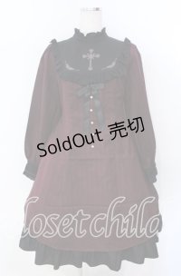 Amavel / L'Ange Dechu フィット＆フレアワンピース  ワイン×クロ O-25-11-21-004-CA-OP-IG-OS