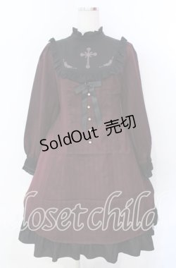 画像1: Amavel / L'Ange Dechu フィット＆フレアワンピース  ワイン×クロ O-25-11-21-004-CA-OP-IG-OS