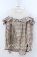 axes femme POETIQUE / オフショルレイヤード風シャツ Ｍ ベージュ×アイボリー O-25-11-21-043-AX-TO-IG-OS