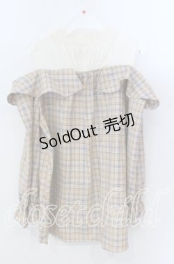 画像2: 【SALE】axes femme POETIQUE / オフショルレイヤード風シャツ Ｍ ベージュ×アイボリー O-25-11-21-043-AX-TO-IG-ZT014