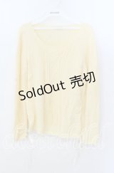 axes femme / サイドギャザーニット  イエロー O-25-11-21-047-AX-TO-IG-OS