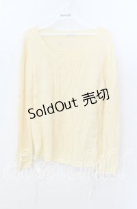 axes femme / サイドギャザーニット  イエロー O-25-11-21-047-AX-TO-IG-OS