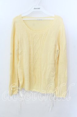 画像1: axes femme / サイドギャザーニット  イエロー O-25-11-21-047-AX-TO-IG-OS