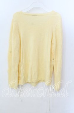 画像2: axes femme / サイドギャザーニット  イエロー O-25-11-21-047-AX-TO-IG-OS