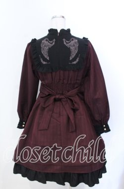 画像4: Amavel / L'Ange Dechu フィット＆フレアワンピース  ワイン×クロ O-25-11-21-004-CA-OP-IG-OS