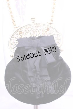 画像1: KANEKO ISAO / 金具使い別珍ポシェット  クロ O-25-11-21-1046-EL-BG-OW-OS