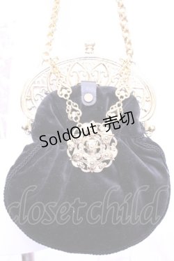 画像2: KANEKO ISAO / 金具使い別珍ポシェット  クロ O-25-11-21-1046-EL-BG-OW-OS