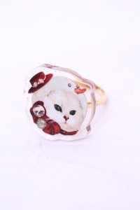 Enchantlic Enchantilly / Dolled Up Ring(ゆきだるまCat)  シロ O-25-11-21-1055-LO-AC-OW-ZT168F005