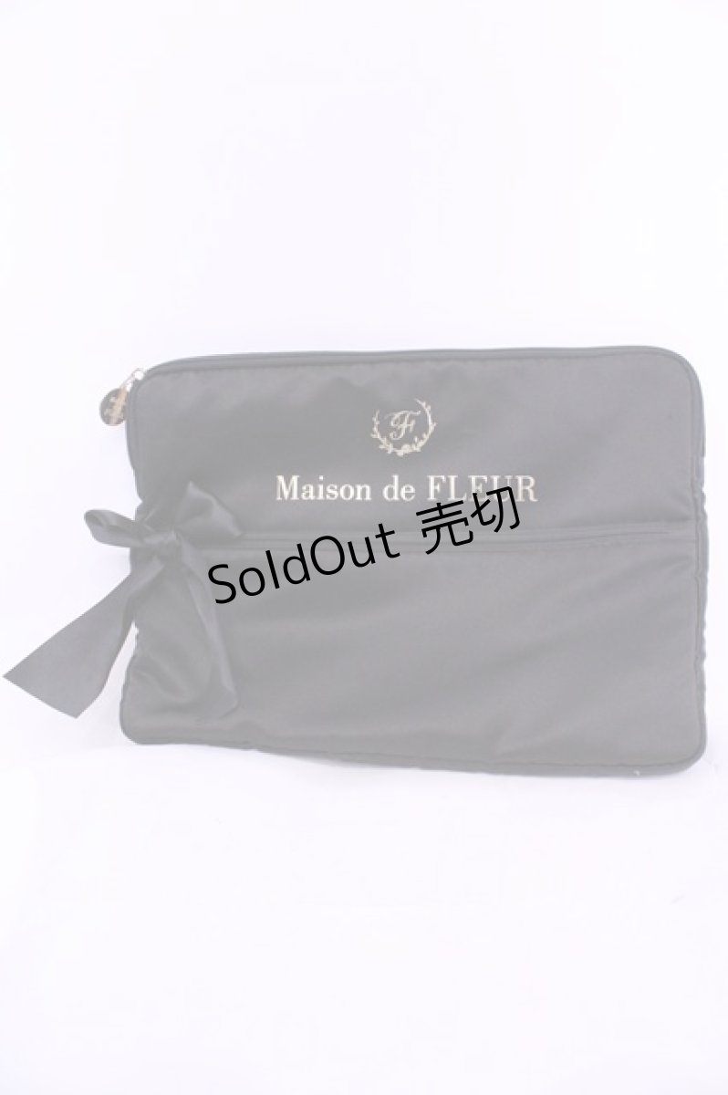 画像1: 【SALE】Maison de FLEUR / サテンリボンPCケース  クロ O-25-11-21-1065-LO-ZA-OW-ZT335 (1)