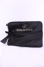 画像1: 【SALE】Maison de FLEUR / サテンリボンPCケース  クロ O-25-11-21-1065-LO-ZA-OW-ZT335 (1)