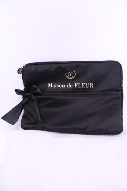 画像1: Maison de FLEUR / サテンリボンPCケース  クロ O-25-11-21-1065-LO-ZA-OW-OS