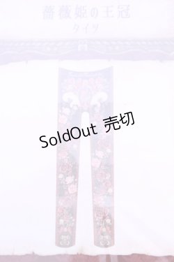 画像2: Enchantlic Enchantilly / 薔薇姫の王冠タイツ M〜L 赤薔薇×クロ O-25-11-21-1015-LO-ZA-OW-OS