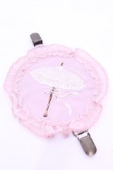 PINK HOUSE / パラソル刺繍ワッペン付きたくし上げクリップ  ピンク O-25-11-21-1003-LO-ZA-IG-ZT271