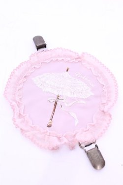 画像1: PINK HOUSE / パラソル刺繍ワッペン付きたくし上げクリップ  ピンク O-25-11-21-1003-LO-ZA-IG-OS
