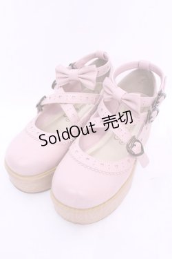 画像1: metamorphose / 木底風リボンシューズ M ピンク O-25-11-21-1021-ME-SH-OW-OS