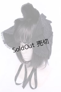 axes femme kawaii / メアリーハーフボンネット  クロ O-25-11-21-1035-AX-AC-OW-OS